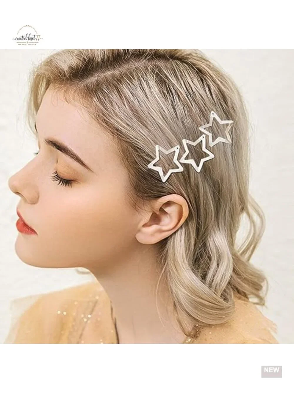 15 Pcs Silver Metal Snap Hair Clips Star Barrettes Non Slip Y2K Hair Accessories